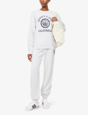 SPORTY & RICH: California Logo-Emblem Cotton-Blend Sweatshirt