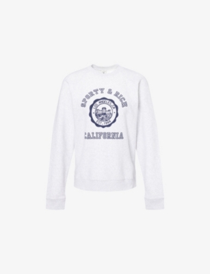 SPORTY & RICH: California Logo-Emblem Cotton-Blend Sweatshirt