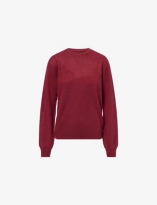 Frenckenberger Womens Burgundy Mini Round-neck Cashmere Jumper In Red