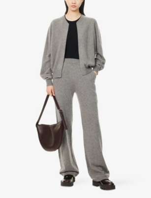 Frenckenberger Womens Brown Melange Brushed Relaxed-fit Cashmere Jacket In Neutral
