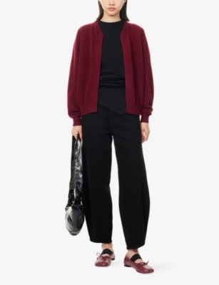 Frenckenberger Womens Burgundy Brushed Relaxed-fit Cashmere Jacket Xs In Red