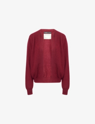 Frenckenberger Womens Burgundy Brushed Relaxed-fit Cashmere Jacket Xs In Red
