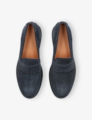 Tod's Suede Gomma Loafers In Blue