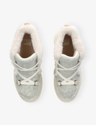 Sorel Womens Bone/comb Ona Ave™ Suede Alpine Boots Eur 37 / 4 Uk In White