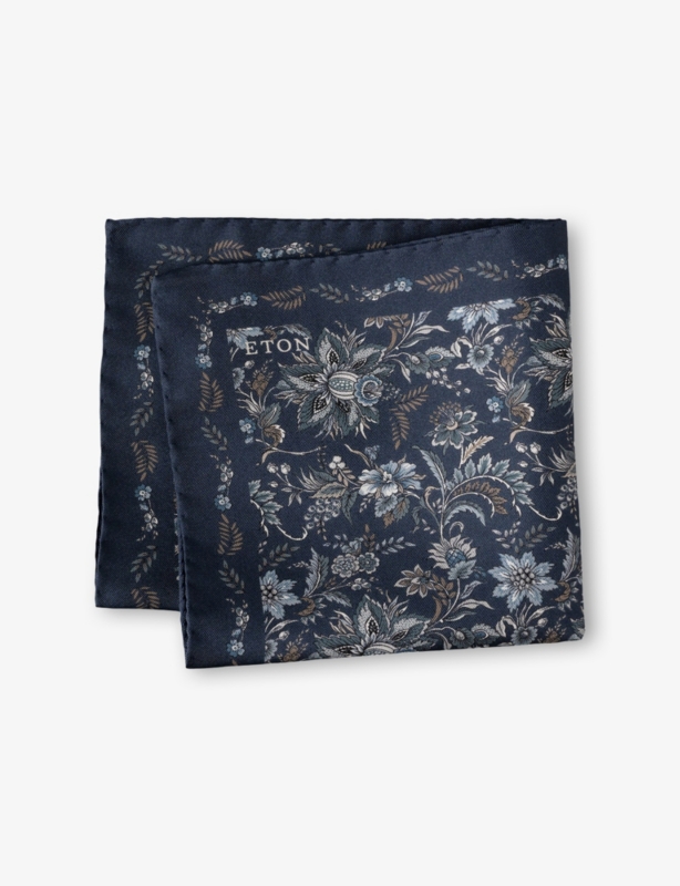 Floral-Print Silk Pocket Square