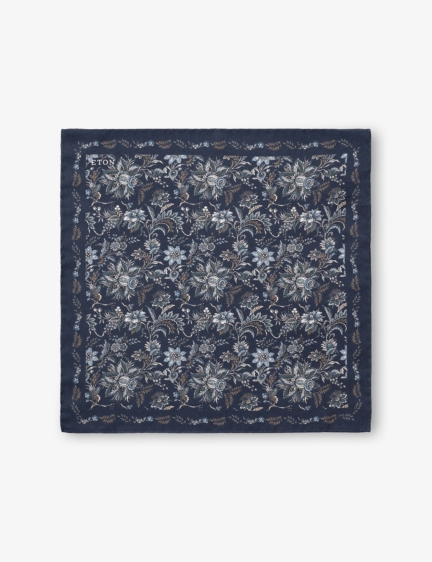Floral-Print Silk Pocket Square
