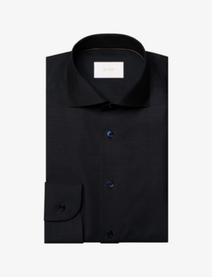 ETON: Solid Contemporary-Fit Merino-Wool Shirt