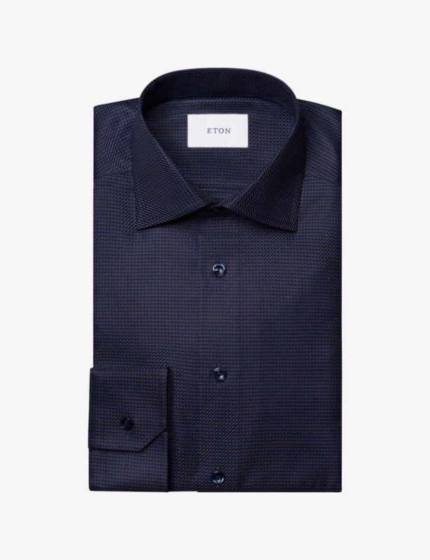 Houndstooth King Long-Sleeve Contemporary-Fit Cotton Twill Shirt