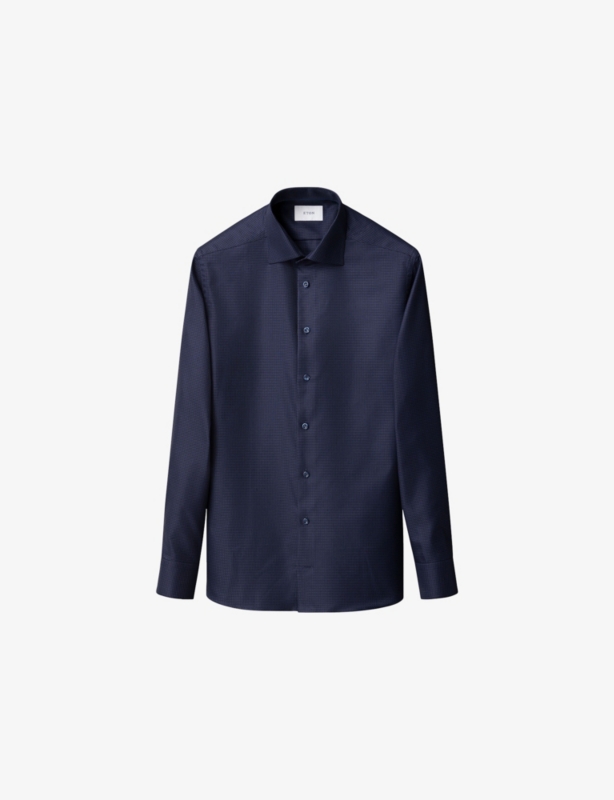 Houndstooth King Long-Sleeve Contemporary-Fit Cotton Twill Shirt