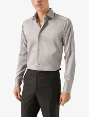 ETON: Contemporary-Fit Long-Sleeved Cotton-Twill Shirt