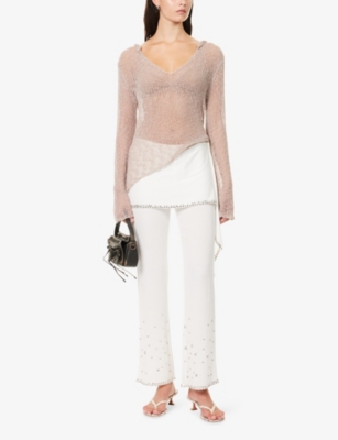 JADED LONDON: Reversible Embellished Woven Skirt Trousers