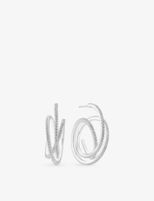 SIF JAKOBS: Spirale Grande Sterling-Silver And Cubic Zirconia Earrings