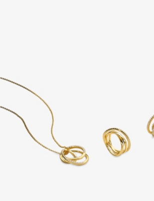 SIF JAKOBS: Spirale Piccolo 18ct Yellow Gold-Plated Sterling-Silver And Cubic Zirconia Earrings