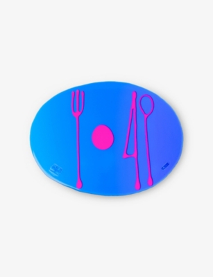 Fish Design By Gaetano Pesce Clear Blue Fluro Fuchsia Tables Mates Resin Cutlery Placemat 50cm