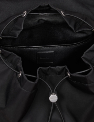 Sandro Mens Black Logo-plaque Woven Backpack In Black