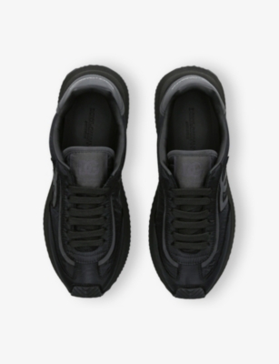 Dolce & Gabbana Low-top Nylon Sneakers With Leather Inserts In Black