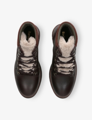 Barbour Womens Dark Brown Bamburgh Leather Hiker Boots Eur 39 / 6 Uk In Brown