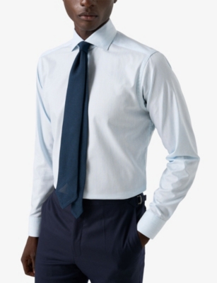 ETON: Solid Slim-Fit Cotton-Twill Shirt