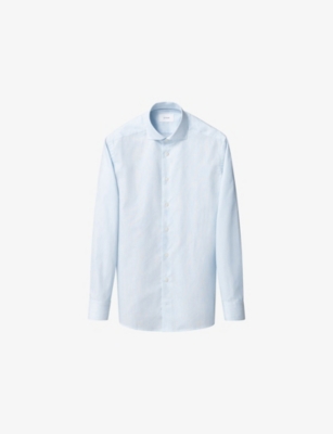 ETON: Solid Slim-Fit Cotton-Twill Shirt