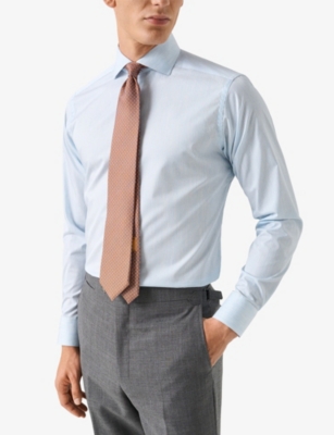 ETON: Striped Slim-Fit Cotton-Twill Shirt