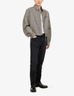 Frame Mens Vortex The Modern Straight-leg Faded-was Denim Jeans In Black