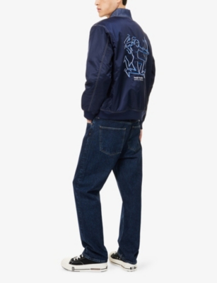 Sergio Tacchini Mens Maritime Blue  X Wavey Garms Vega Nylon Bomber Jacket In Blue