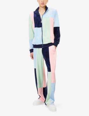 Sergio Tacchini Mens Multi  X Wavey Haze Velour Track Top In Blue
