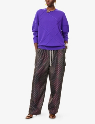 Dries Van Noten Womens Purple Timona Round-neck Cashmere Jumper In Purple