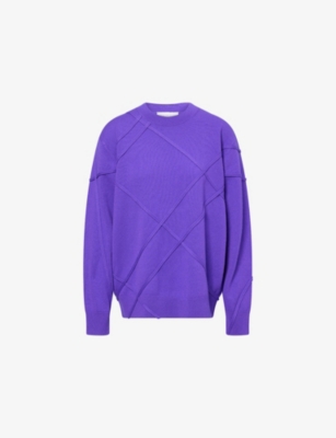 Dries Van Noten Womens Purple Timona Round-neck Cashmere Jumper In Purple