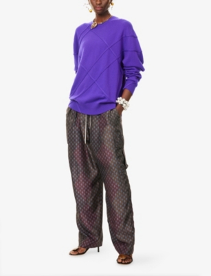 DRIES VAN NOTEN: Polka-Dot Wide-Leg Silk Trousers