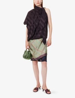 DRIES VAN NOTEN: Printed Silk Midi Skirt