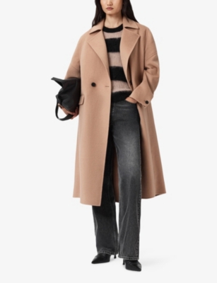 ALLSAINTS: Sellma Notched-Lapel Wool Blend Coat