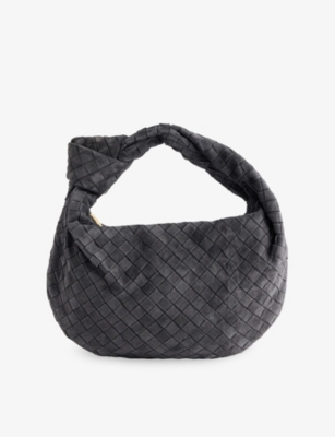 Bottega Veneta Womens Graphite-gold Teen Jodie Leather-suede Shoulder Bag