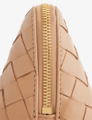 Bottega Veneta Womens Intrecciato Leather Pouch Biscuit-gold