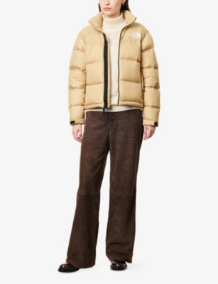 The North Face Womens Khaki Stone 1996 Retro Nuptse Nylon-down Jacket In Brown