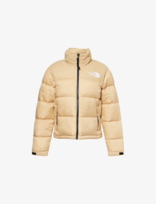 The North Face Womens Khaki Stone 1996 Retro Nuptse Nylon-down Jacket In Brown