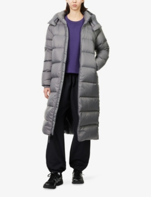 The North Face Womens City Hooded Shell-down Padded Parka Coat Smoked Pearl In Gray