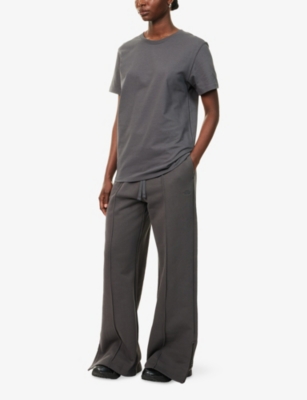 The North Face Womens Anthracite Grey Dome Relaxed Short-sleeve Cotton-jersey T-shirt In Gray