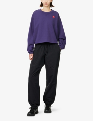 The North Face Womens Tnf Cropped Cotton Blend Sweatshirt Eternal Purple In Purple
