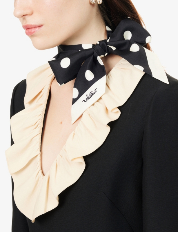Polka-Dot Thin Silk Scarf
