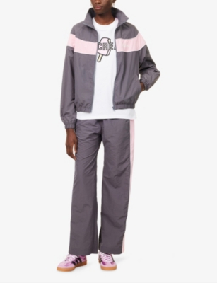 Icecream Womens Grey Pink Soft Serve Nylon Track Jacket In Multi
