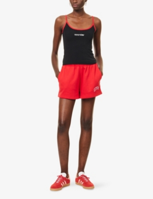 Icecream Womens Red College Logo-print Cotton-jersey Shorts In Red