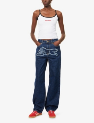 ICECREAM: Soft Serve Cone Logo-Embroidery Cotton-Jersey Vest Top