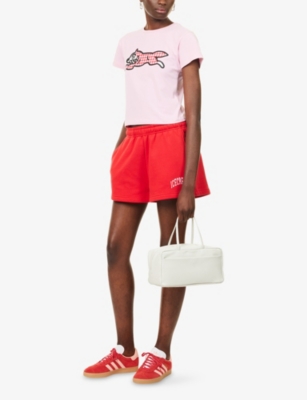 Icecream Womens Pink Houndstooth Running Dog Cotton-jersey Baby Tee In Pink
