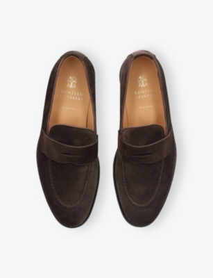 Brunello Cucinelli Suede Loafers In Brown
