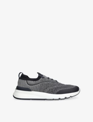 Brunello Cucinelli Runners In Techno Cotton Knit With Termonastrature Shoes In Multi