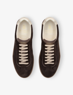 Brunello Cucinelli Suede Sneakers In Brown
