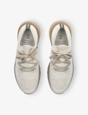 Brunello Cucinelli Knitted Sneakers In Neutral