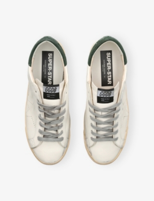 Golden Goose Super Star Leather Upper Toe And Tongue Suede Heel Sneakers Grey In Animal Print