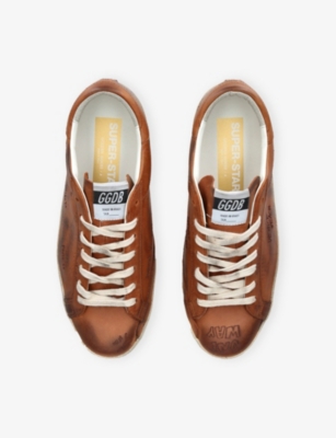 Golden Goose Star Journey Print Leather Sneakers In Animal Print